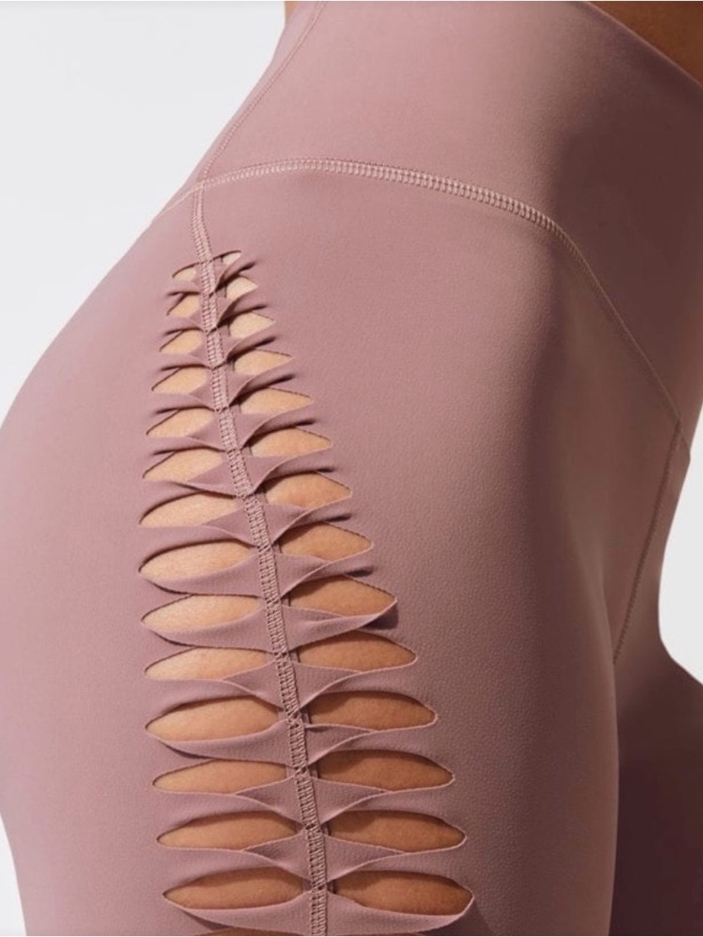 ALO Yoga Rose-Mauve High-Rise Side Cutout Leggings